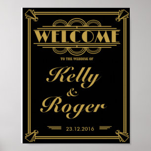 ART Deco 1920's Gatsby style wedding welcome print