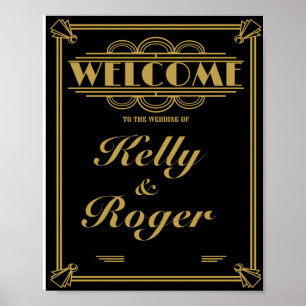 ART Deco 1920's Gatsby style wedding welcome print