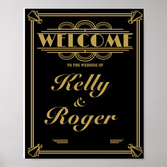 ART Deco 1920's Gatsby style wedding welcome print (Front)