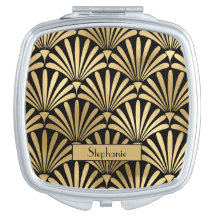 Art Deco 1920s Personalized Black | Gold Pattern