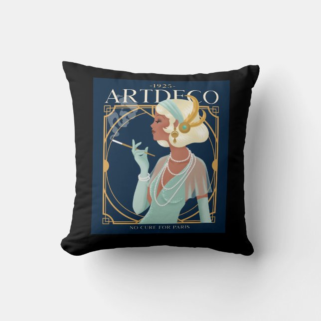Art Deco 1925 Throw Pillow (Front)