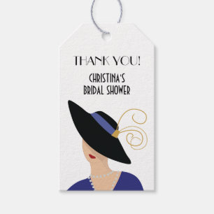 Art Deco 1930s Woman in Hat Bridal Shower Gift Tags