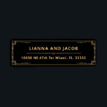 Art Deco 20s Black and Gold Vintage Wedding Return<br><div class="desc">The Art Deco 1920s Black and Gold Vintage Wedding Return Label brings timeless sophistication to your invitations with its bold black background and elegant gold geometric design. Perfect for adding a stylish finishing touch to your wedding mail, this label reflects the glamour of the roaring twenties. Need any help or...</div>