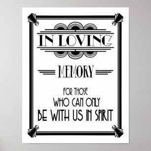 Art Deco 20's style "IN LOVING MEMORY Poster