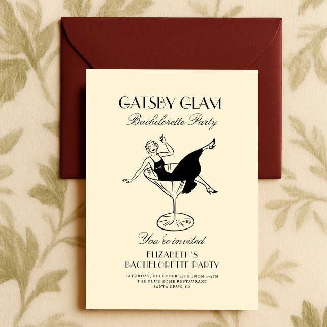 Art Deco 20s Vintage Bachelorette  Invitation (Creator Uploaded)