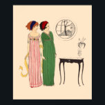 Art Deco 2 Paul Poiret Dresses by Paul Iribe Poster<br><div class="desc">This is a digitally enhanced print of a vintage 1908 Paul Iribe Art Deco fashion illustration of two Paul Poiret dresses. You can customize the background colour.</div>