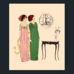 Art Deco 2 Paul Poiret Dresses by Paul Iribe Poster<br><div class="desc">This is a digitally enhanced print of a vintage 1908 Paul Iribe Art Deco fashion illustration of two Paul Poiret dresses. You can customize the background colour.</div>