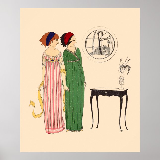 Art Deco 2 Paul Poiret Dresses by Paul Iribe Poster (Front)