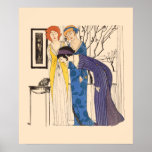 Art Deco 3 Paul Poiret Dresses by Paul Iribe Poster<br><div class="desc">This is a digitally enhanced print of a vintage 1908 Paul Iribe Art Deco fashion illustration of three Paul Poiret dresses. You can customize the background colour.</div>
