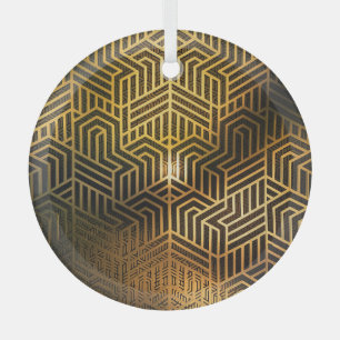 Art Deco 3D Illustration, Advertisement Wallpaper. Glass Ornament