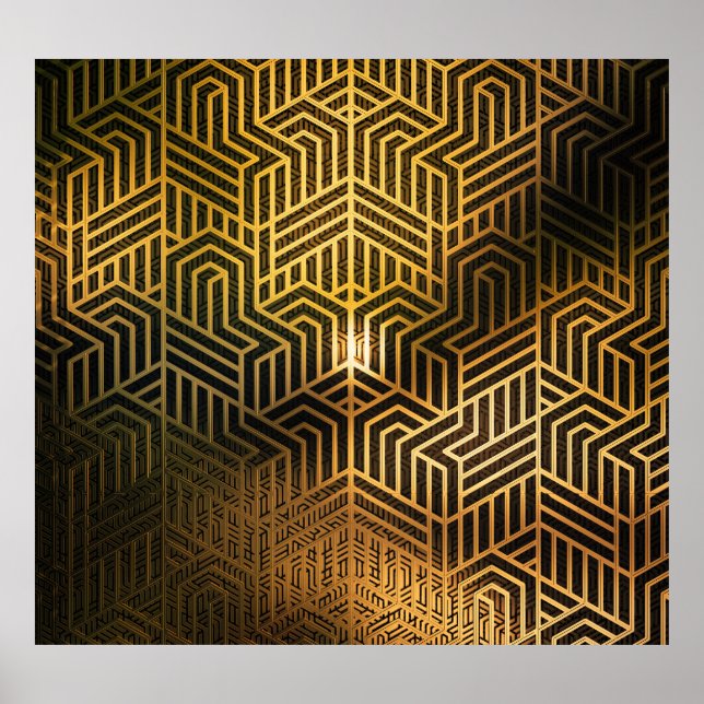 Art Deco 3D Illustration, Advertisement Wallpaper. Poster (Front)