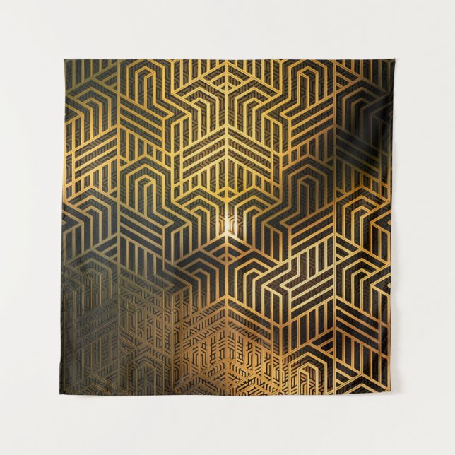 Art Deco 3D Illustration, Advertisement Wallpaper. Tapestry (Front)