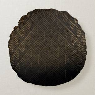 Art Deco 3D Illustration Background Round Pillow