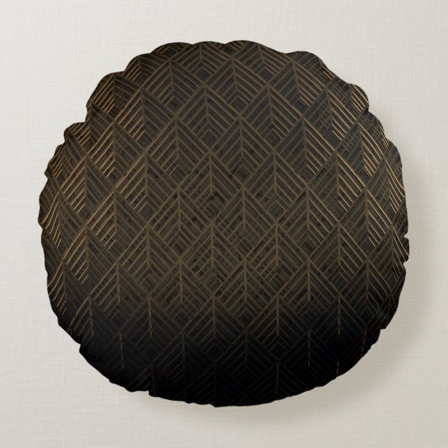Art Deco 3D Illustration Background Round Pillow (Front)
