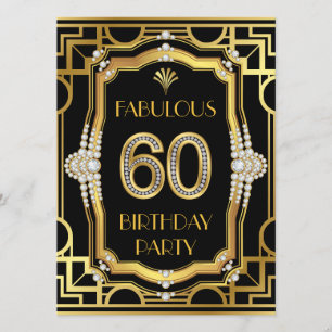 Art Deco 60th Birthday Party Invitation