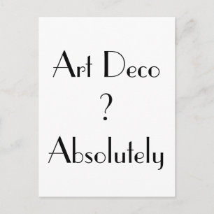 Art Deco Absolutely Typography Postcard