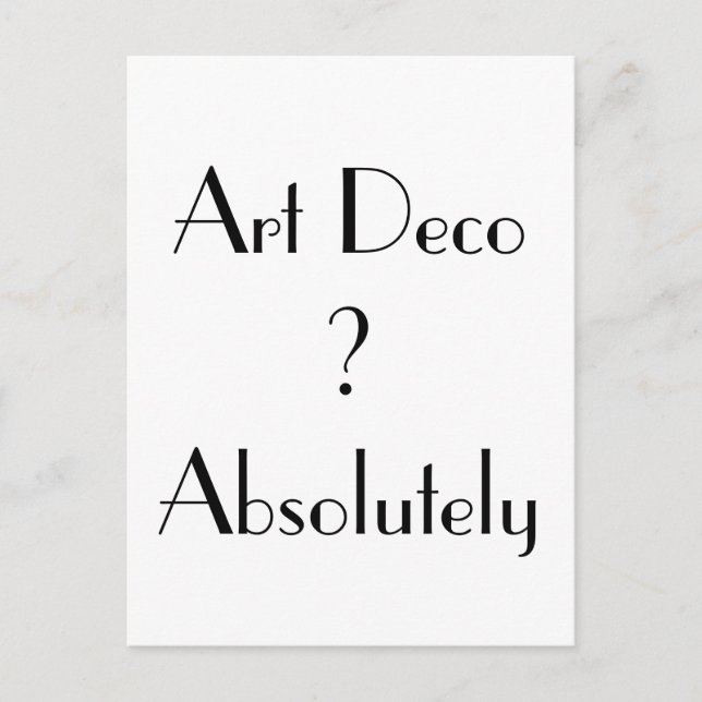 Art Deco Absolutely Typography Postcard (Front)