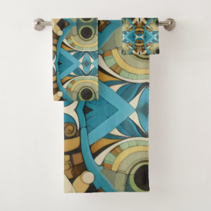 Art Deco Abstract Bath Towel Set