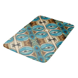 Art Deco Abstract Eyes pattern Bath Mat