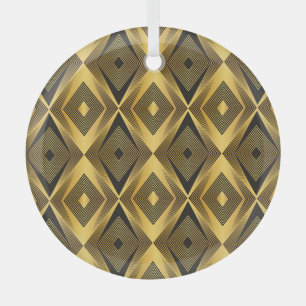 Art Deco: Abstract Geometric Background Glass Ornament