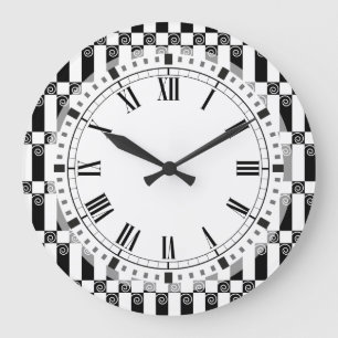 Art Deco Abstract / Vienna Secession Geometric Large Clock