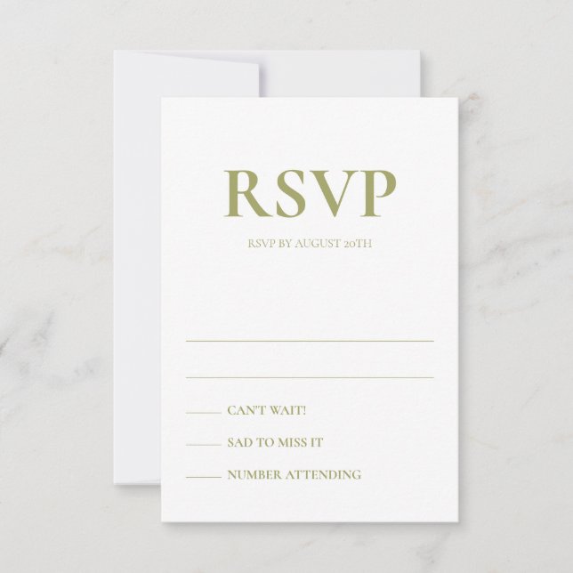 Art Deco Accents Wedding Response Cards (Front)