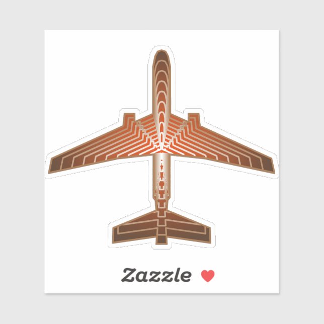 Art Deco Airplane, Bronze, Gold and Rust Brown (Sheet)