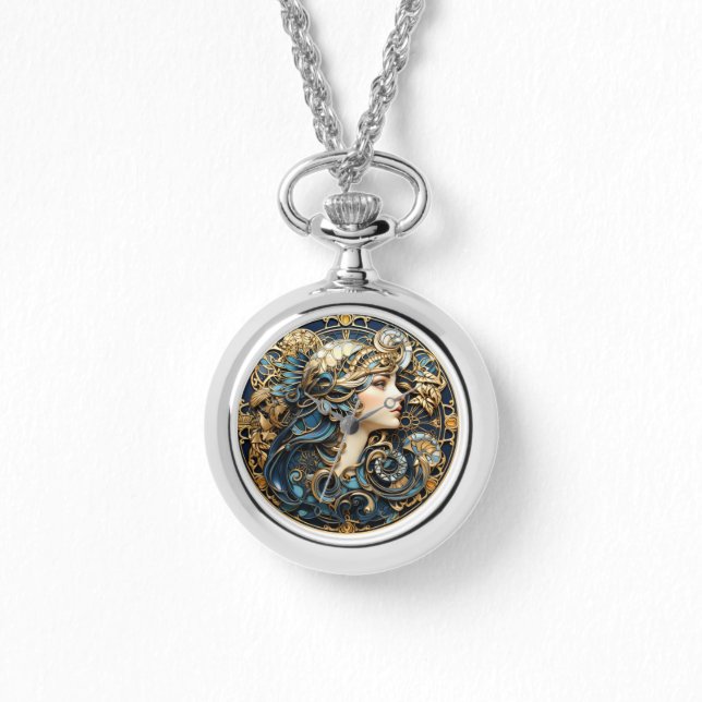 Art Deco Alphonse Mucha Style  Elegant  Watch (Front)