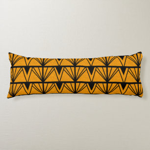 Art Deco Amber Stained Glass Design Body Pillow