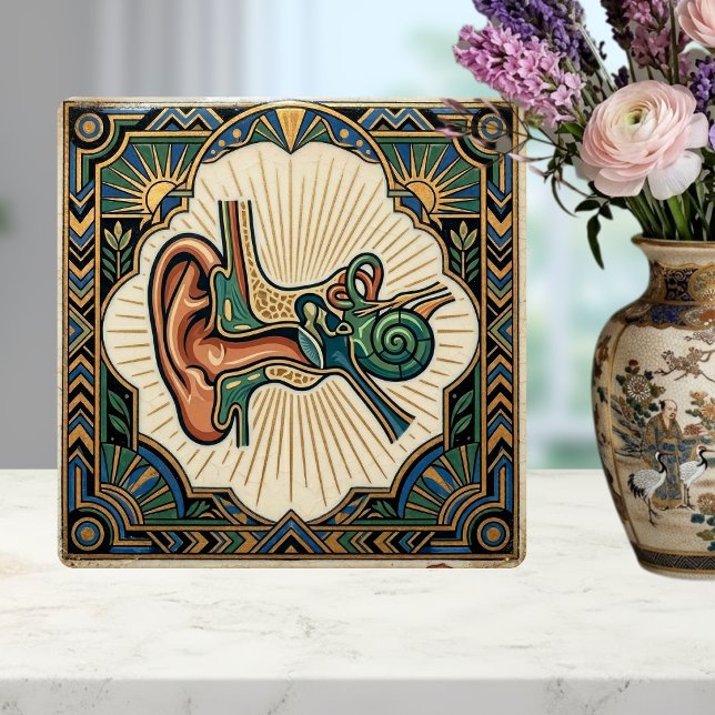 Art Deco Anatomical Ear Laryngology  Tile (Creator Uploaded)