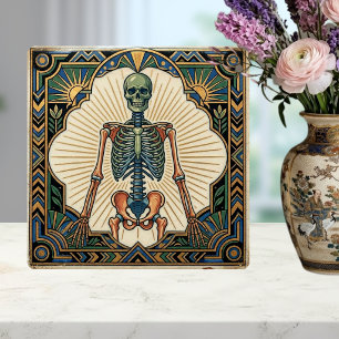 Art Deco Anatomical Human Skeleton Bones Tile