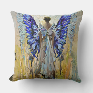 art deco angel throw pillow