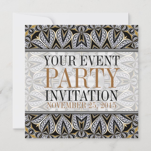 Art déco antique Cocktail pour adultes Invitations (Devant)