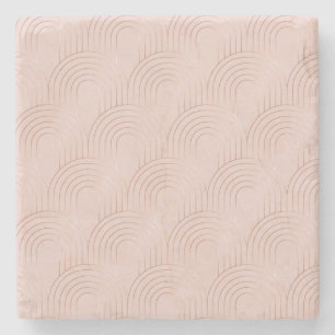 Art Deco Arches Elegant Modern Vintage Scallop Stone Coaster