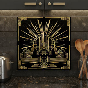 Art Deco Architectural Geometric Pat#7 ID1196 Tile