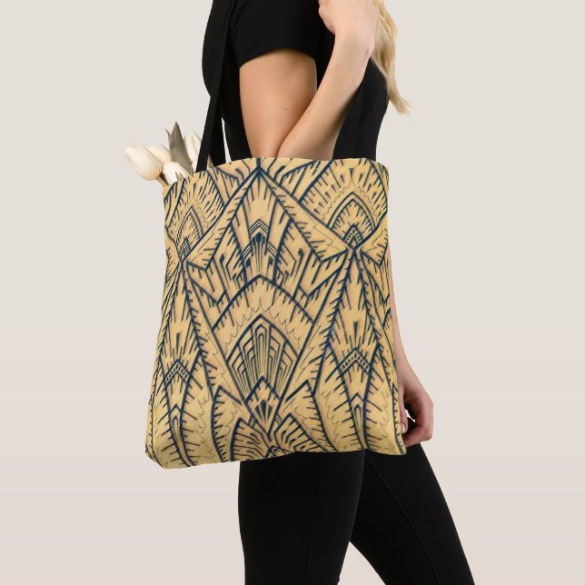 Art Deco Architectural Geometric Tote (Close Up)