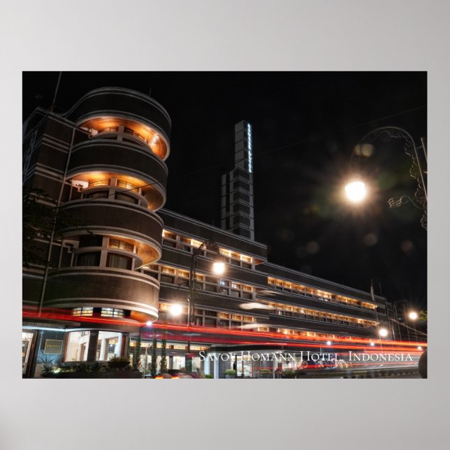 Art Deco Architecture Aesthetic Indonesia Travel Poster (Front)