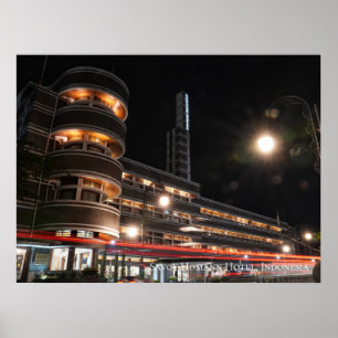 Art Deco Architecture Aesthetic Indonesia Travel Poster