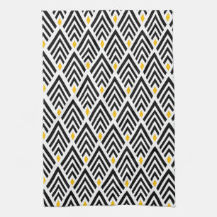 Art Deco Arrows with Gold Accent Pattern Kitchen Towel