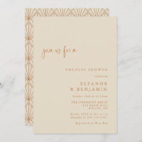 Art Deco Art Burnt Orange Elegant Couples Shower