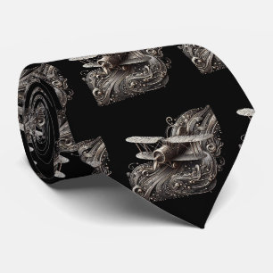 Art Deco Art Nouveau Airplane Circuit Board Tie