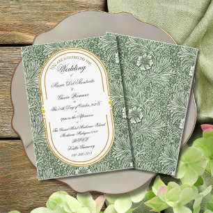 Art Deco Art Nouveau Floral Gold Tone Sea Life Invitation