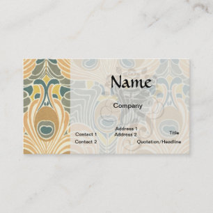 art deco art nouveau peacock pattern art business card