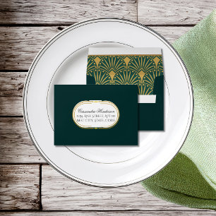 Art Deco Art Nouveau Striped Gold Tone Modern Envelope