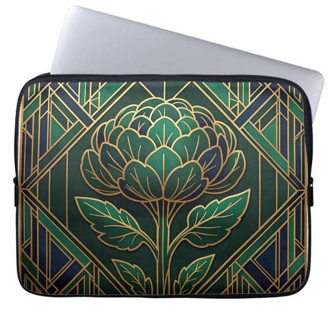 Art Deco Artichoke Laptop Sleeve (Front)