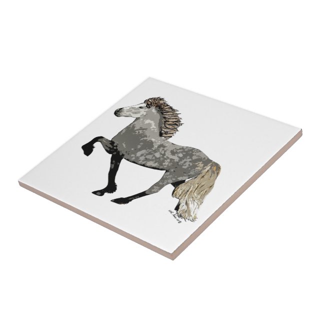 Art Deco Astrid Icelandic Horse Tile (Side)