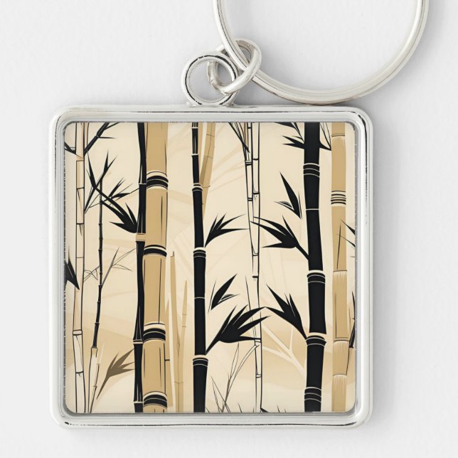 Art Deco Bamboo Keychain (Front)