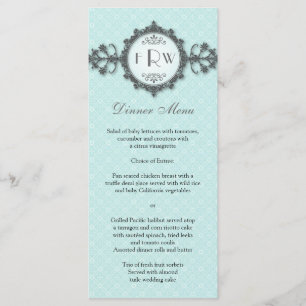 Art Deco Band Aqua Wedding Menu