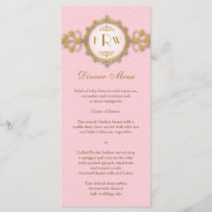Art Deco Band Pink Gold Wedding Menu