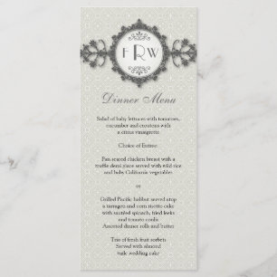 Art Deco Band Taupe Wedding Menu